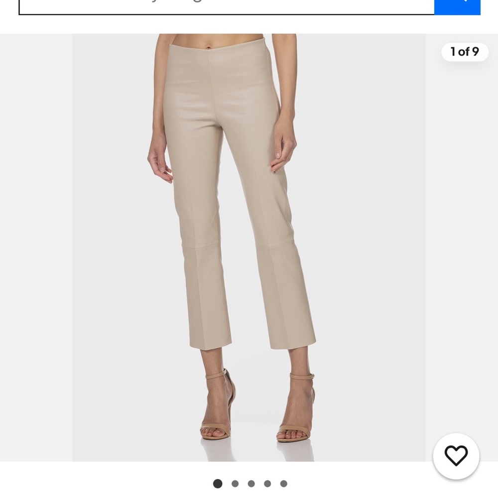 By Malene Birger Cropped Leather Trousers - Cement Beige